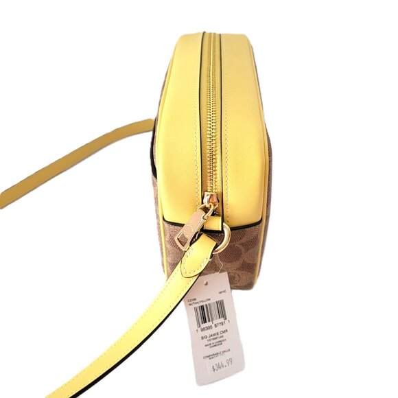 Coach CZ186 Signature Jamie Camera Bag Crossbody Handbag Tan Yellow - Picture 5 of 6
